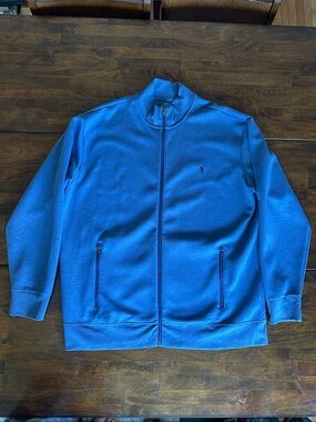 Polo by Ralph Lauren Blue Jersey Knit Full-Zip Men's  Jacket 2XLT
